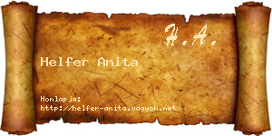 Helfer Anita névjegykártya
